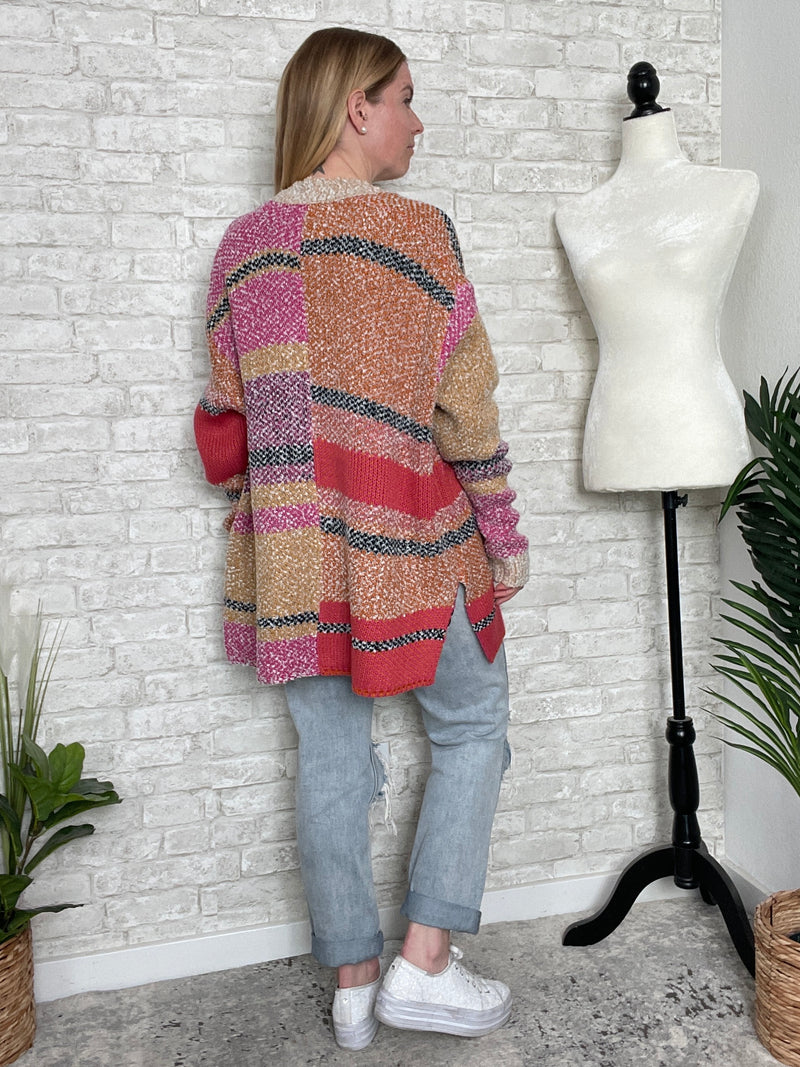 Phoebe Coral+Pink Cardigan