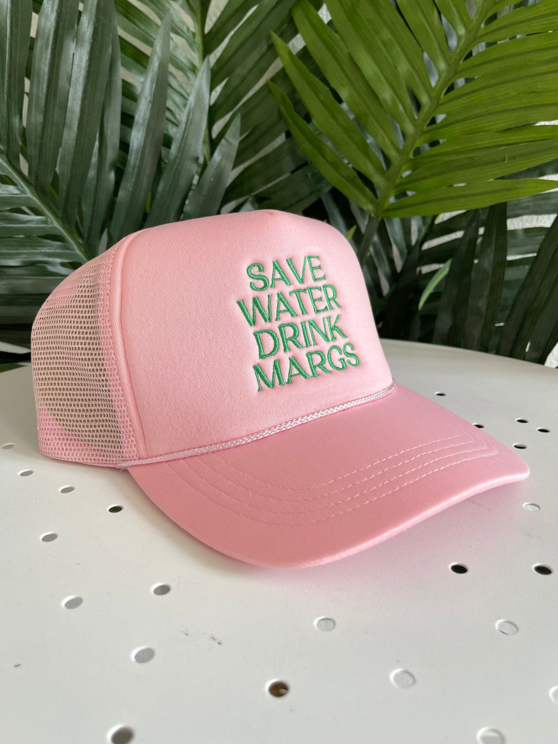 Drink Margs Trucker Hat Light Pink