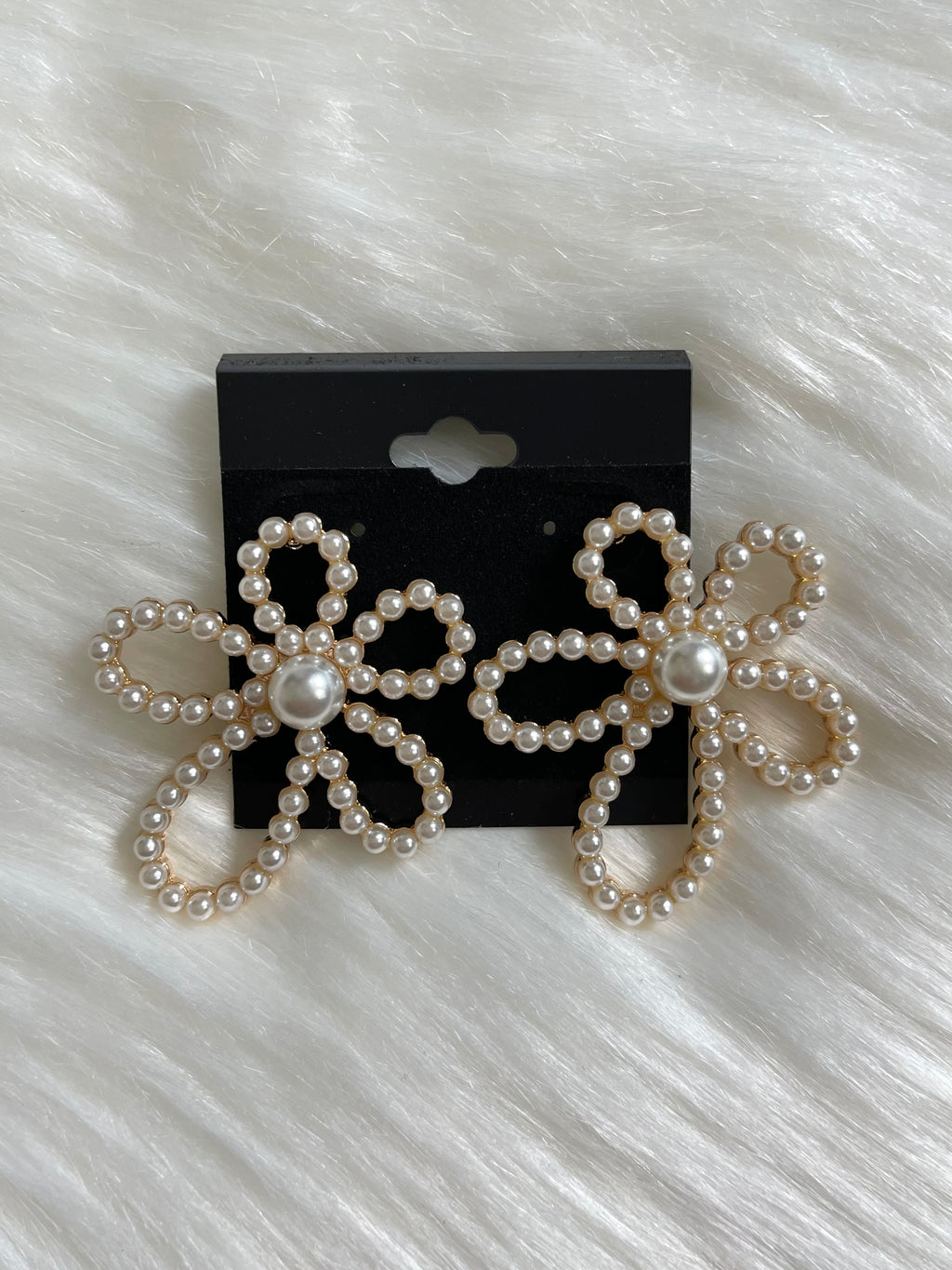 Floral Pearl Oversized Stud Earrings