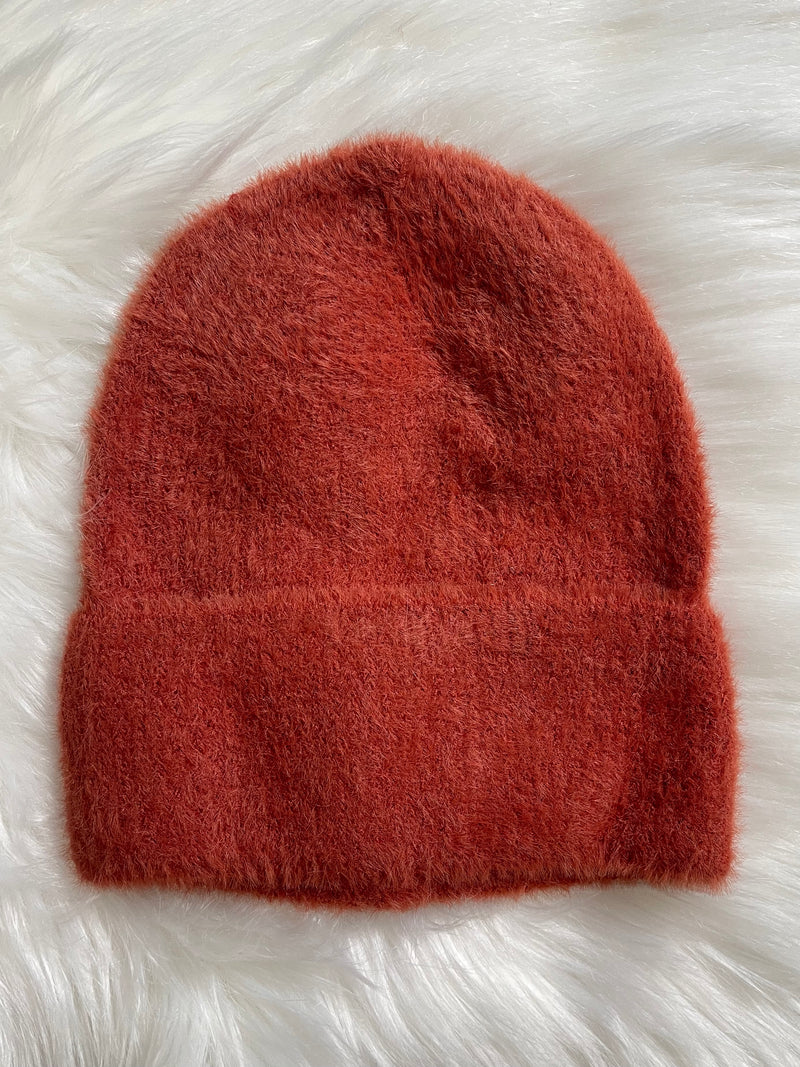 Fuzzy Ribbed Beanie Ginger