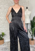 Taylor Black Satin Jumpsuit