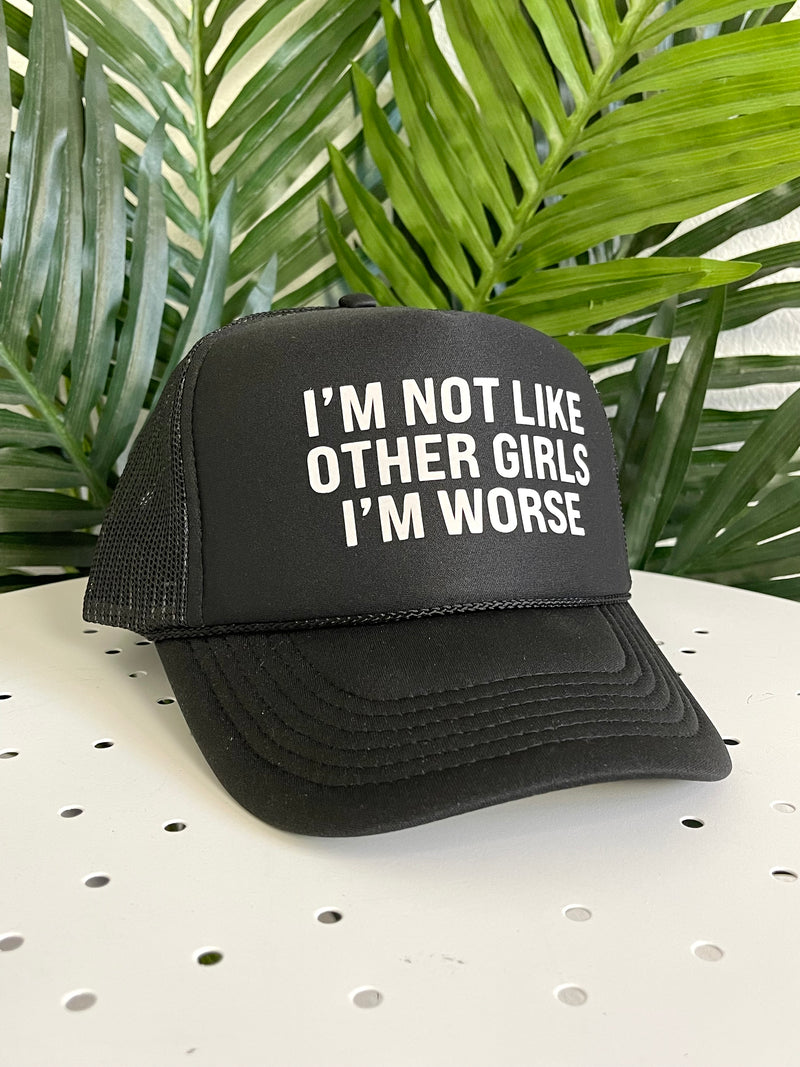 I'm Worse Trucker Hat Black