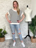 Brina Knit Top B+W Stripe