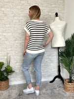 Brina Knit Top B+W Stripe