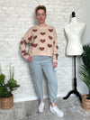 Neutral Love Sweater Khaki+Mauve