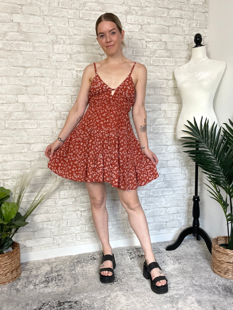 Floral Cinnamon Swirl Dress