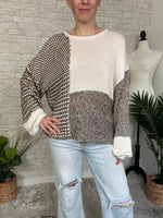 Sammi Brown+Cream Knit Pullover