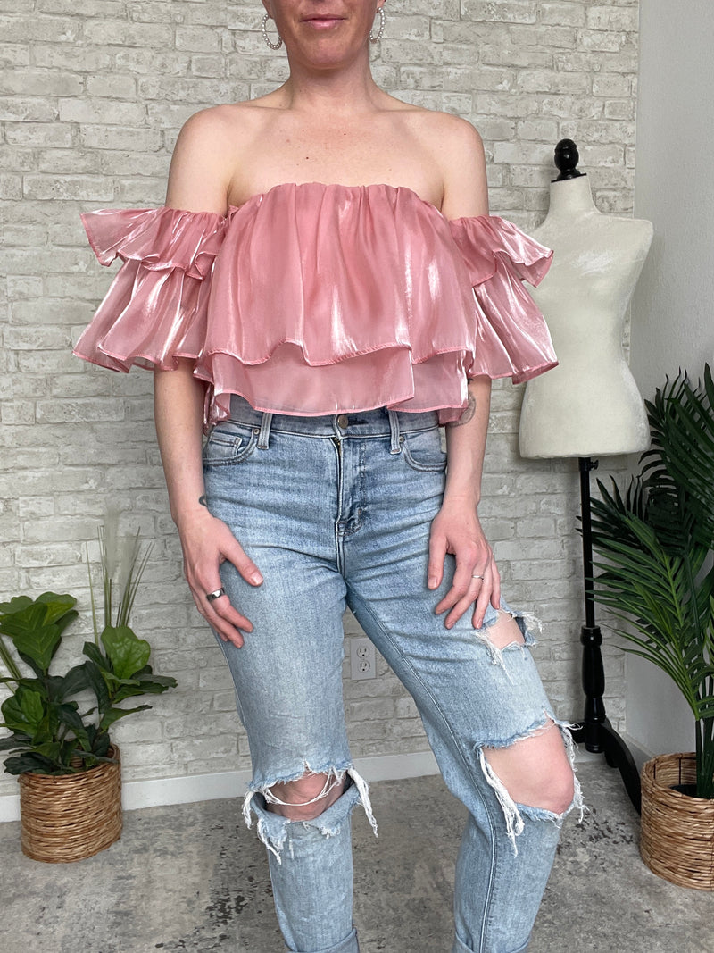 Pink Fluff Ruffle Top