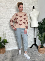 Neutral Love Sweater Khaki+Mauve