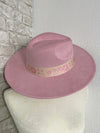 Willa Flower Band Pink Wide Brim