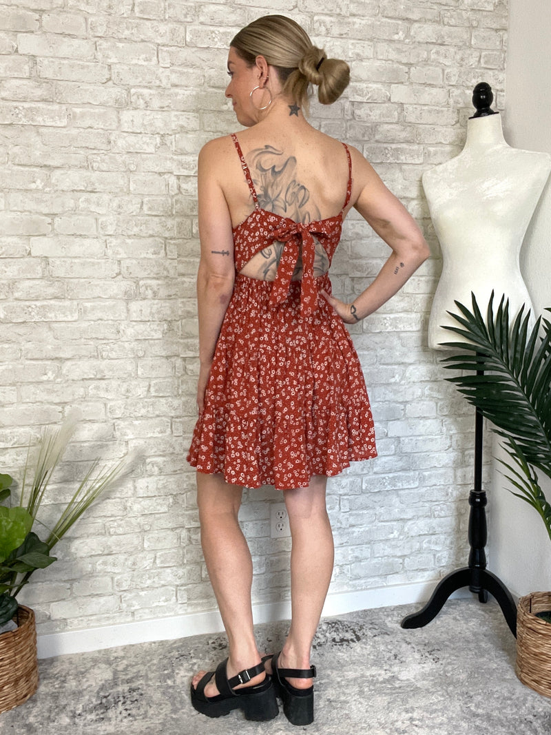 Floral Cinnamon Swirl Dress