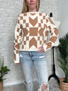 Nancy Neutral Pattern+Bow Cardigan