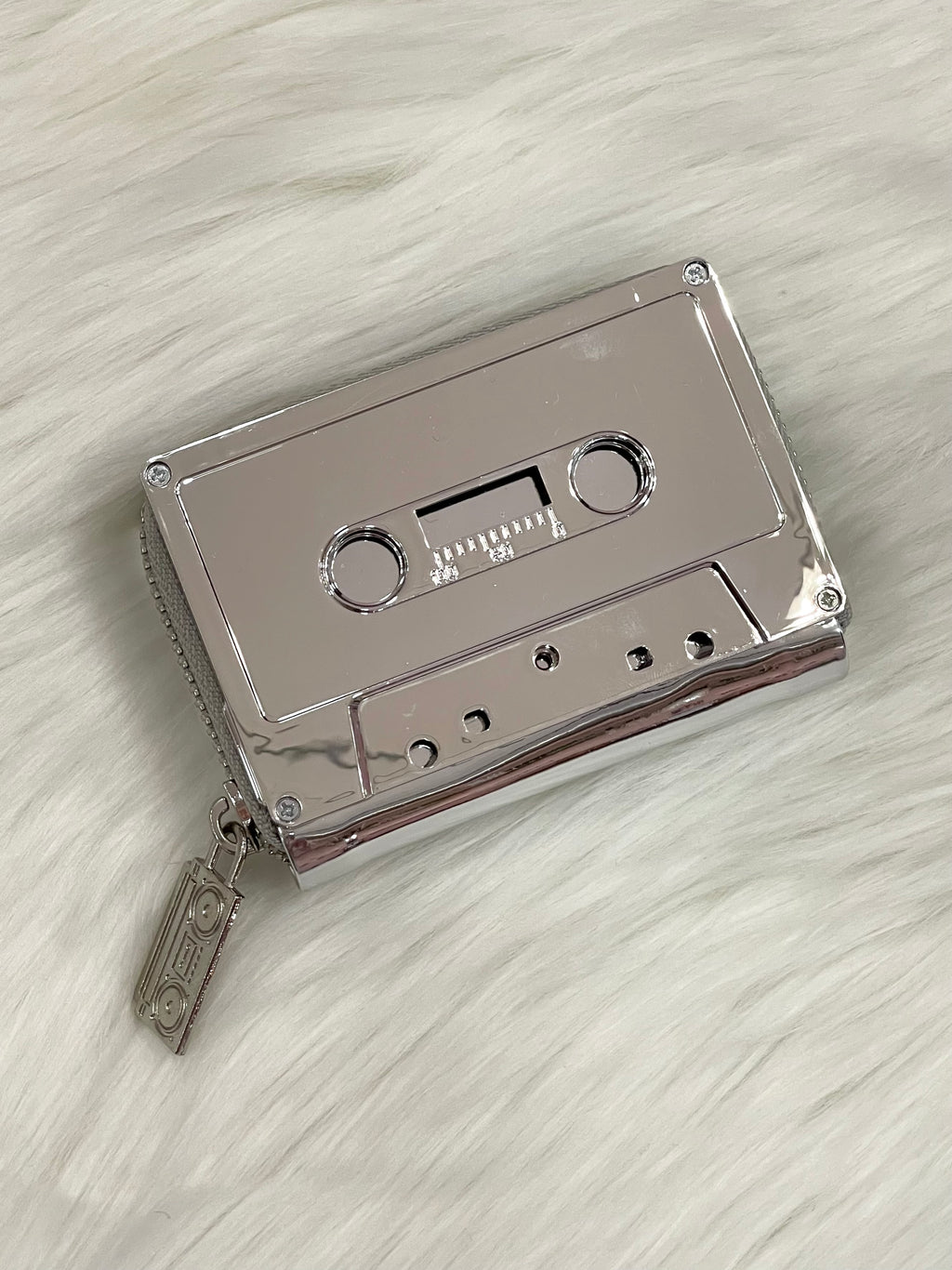 Retro Cassette Wallet Silver