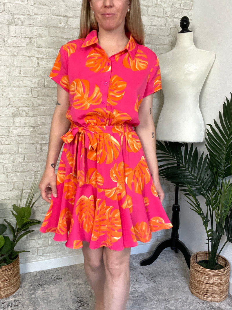 Coral Palms Dress