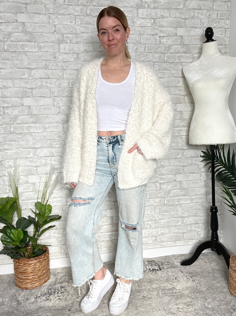 Tinsel+Fluff Heavy-Weight Cardigan Ivory