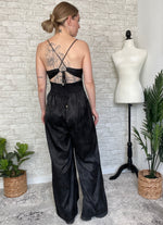 Taylor Black Satin Jumpsuit