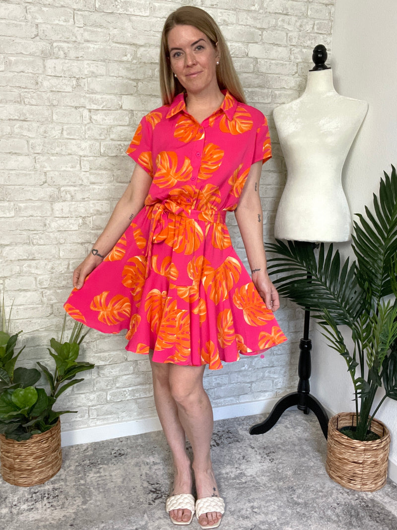 Coral Palms Dress