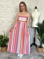 Megan Colorful Stripe Maxi Dress