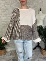 Sammi Brown+Cream Knit Pullover