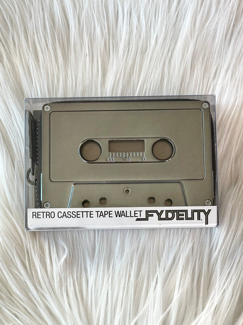 Retro Cassette Wallet Pewter