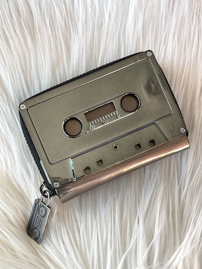 Retro Cassette Wallet Pewter